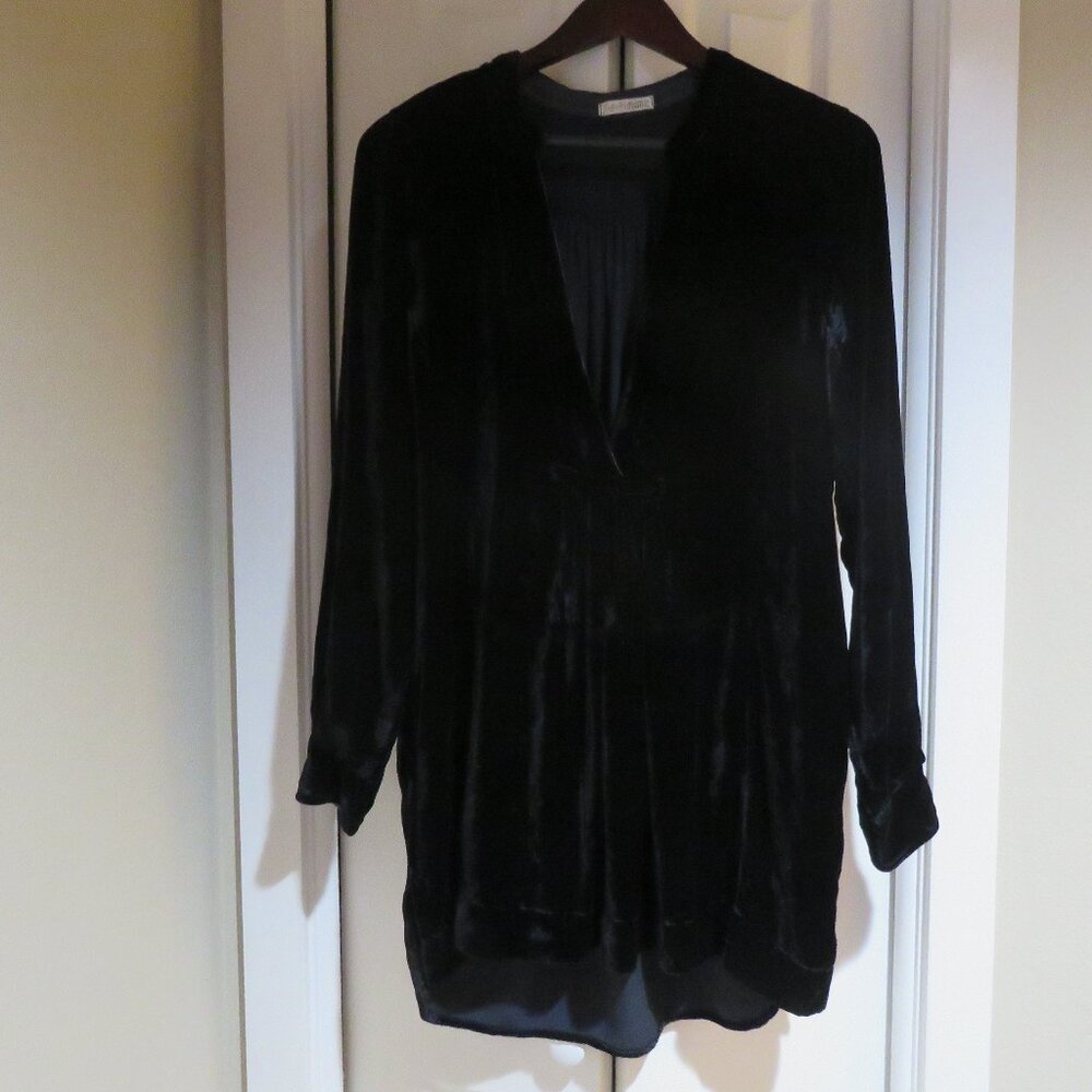 FREE PEOPLE X CP SHADES Jacey Velvet Mini Dress in Black Boho Minimalist Size S - Picture 3 of 13